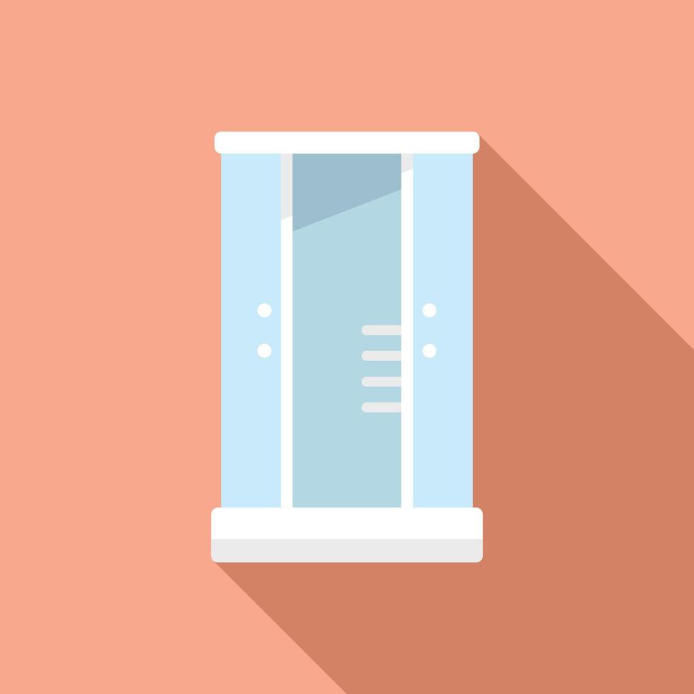 Interior shower cabin icon flat vector. Door glass vector