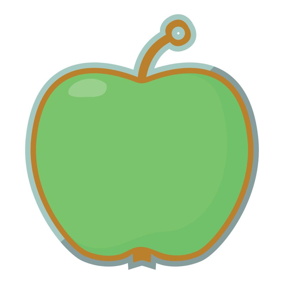 icono de etiqueta de manzana, estilo de dibujos animados vector
