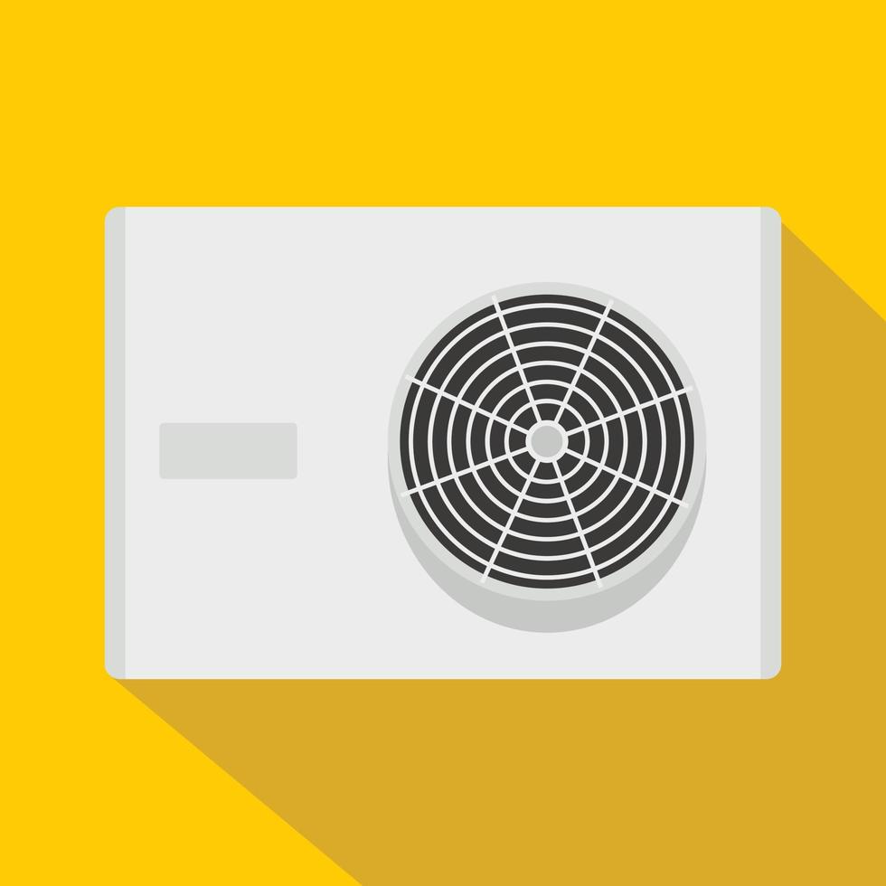 Air conditioner compressor unit icon, flat style vector