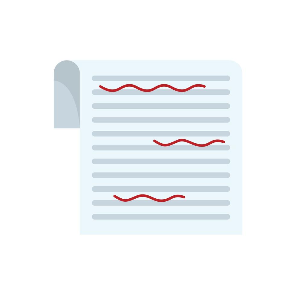 Paper proofread icon flat isolated vector
