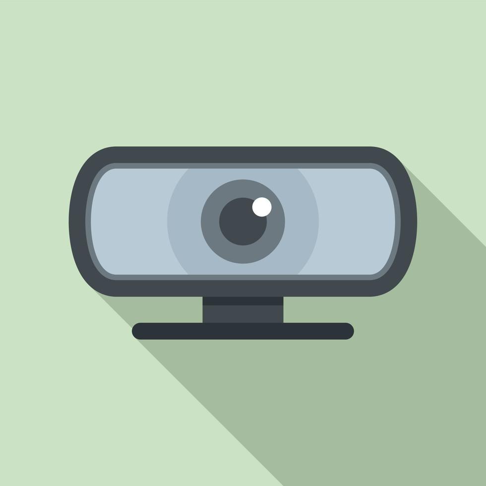 Conference web camera icon flat vector. Video camcorder vector