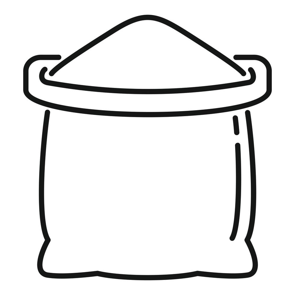 vector de contorno de icono de saco de café. frijol de restaurante