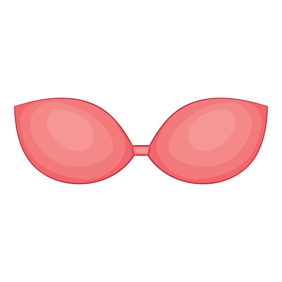Red bra icon, cartoon style vector