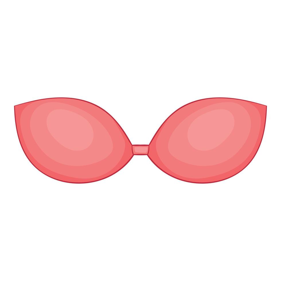 Red bra icon, cartoon style vector