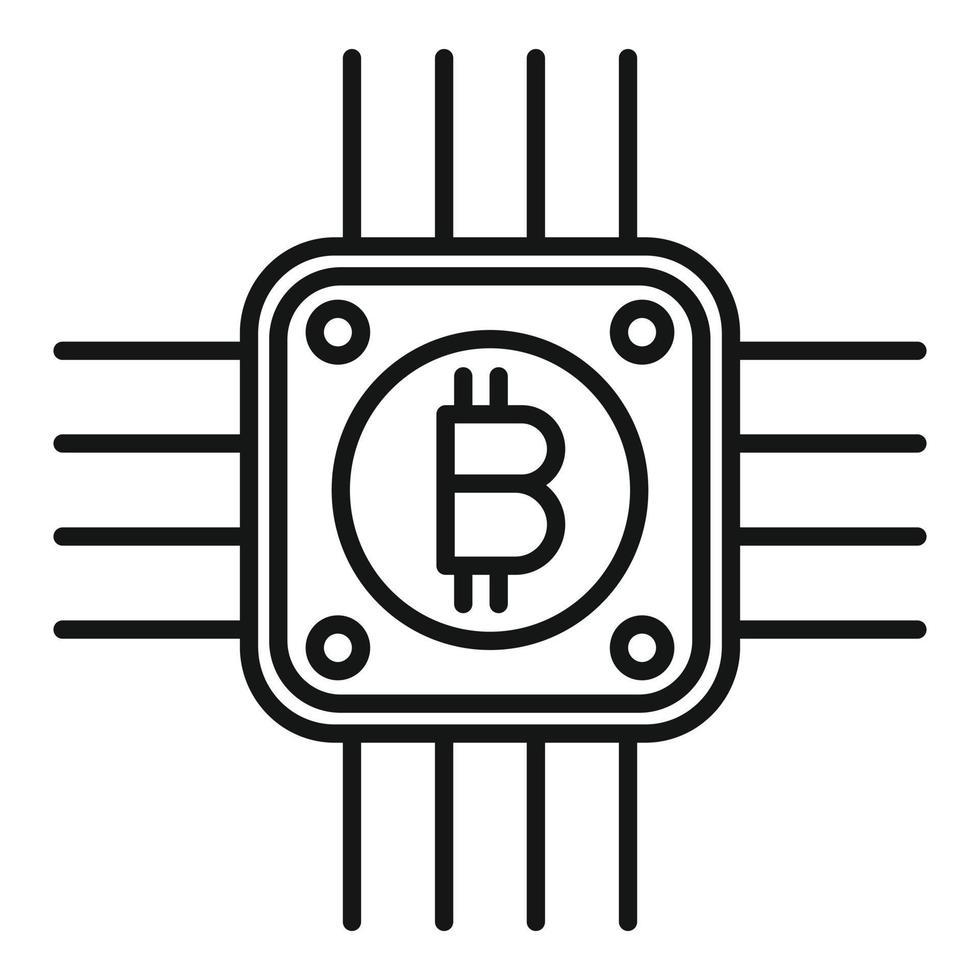 Cryptocurrency processor icon outline vector. Crypto money vector