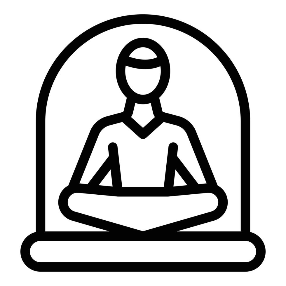 Meditation icon outline vector. Digital detox vector