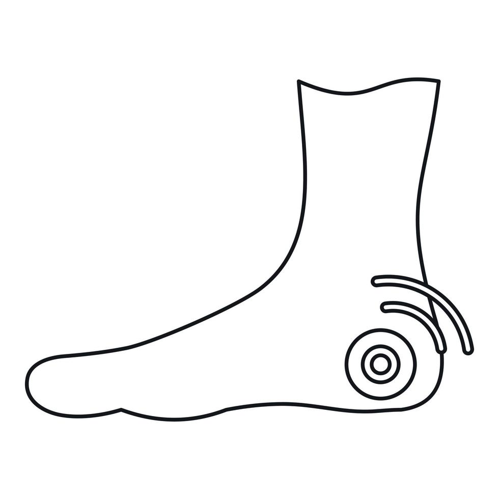 Foot heel icon, outline style vector