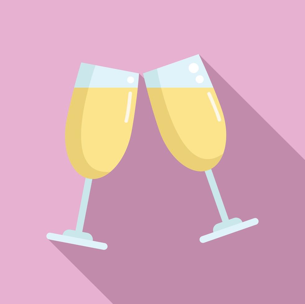 Toast party icon flat vector. Drink cheers vector