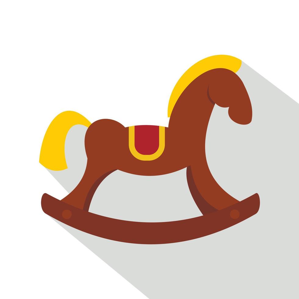icono de caballo de juguete, estilo plano vector
