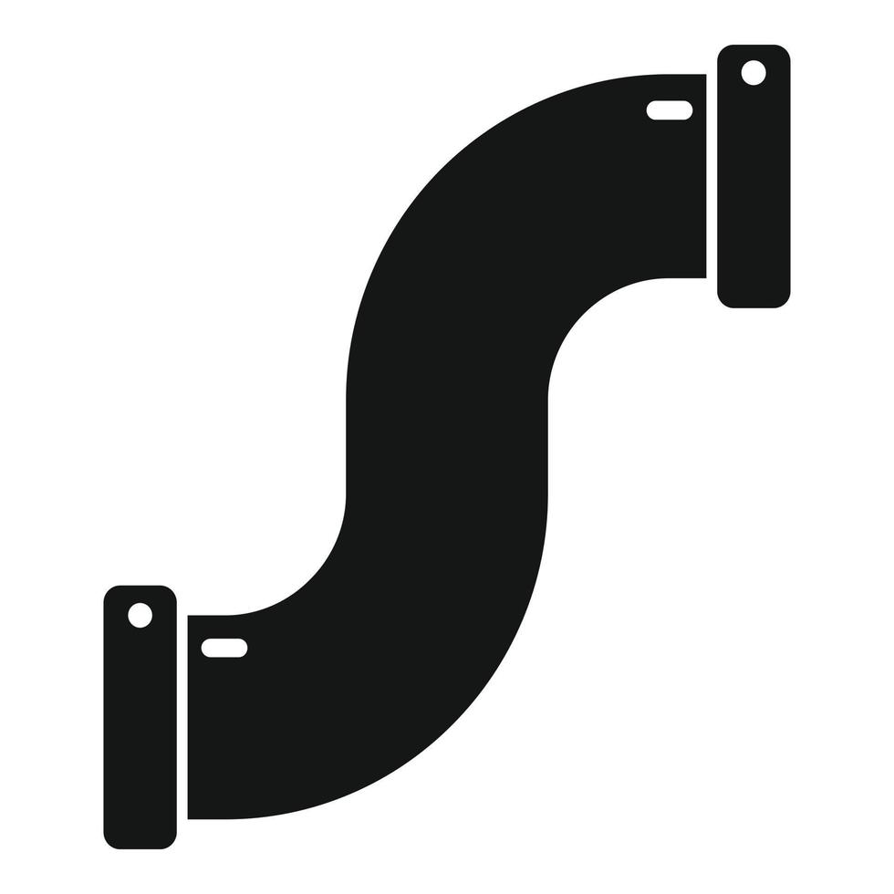 vector simple de icono de tubo curvo. tubo metálico