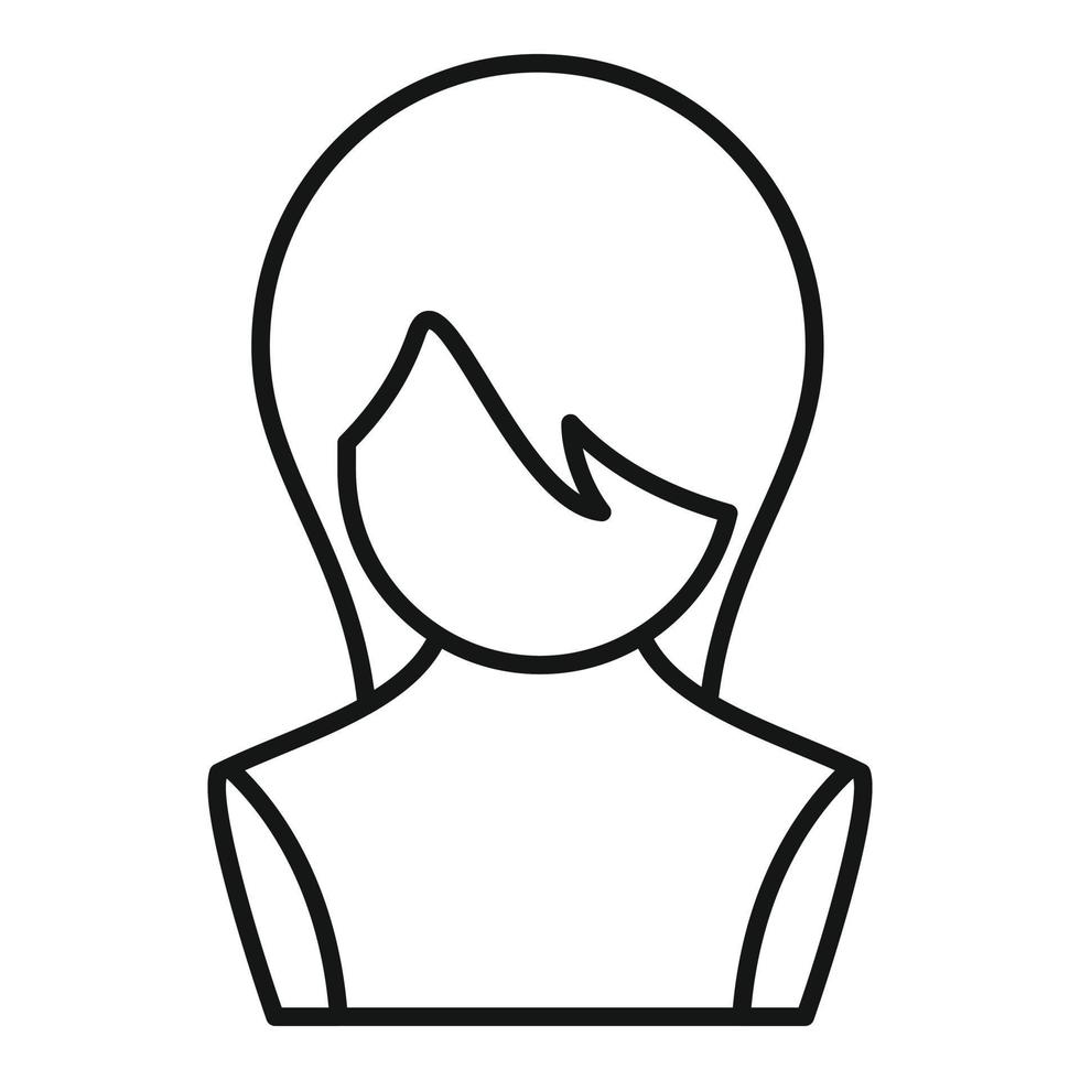 Caps wig icon outline vector. Long style vector