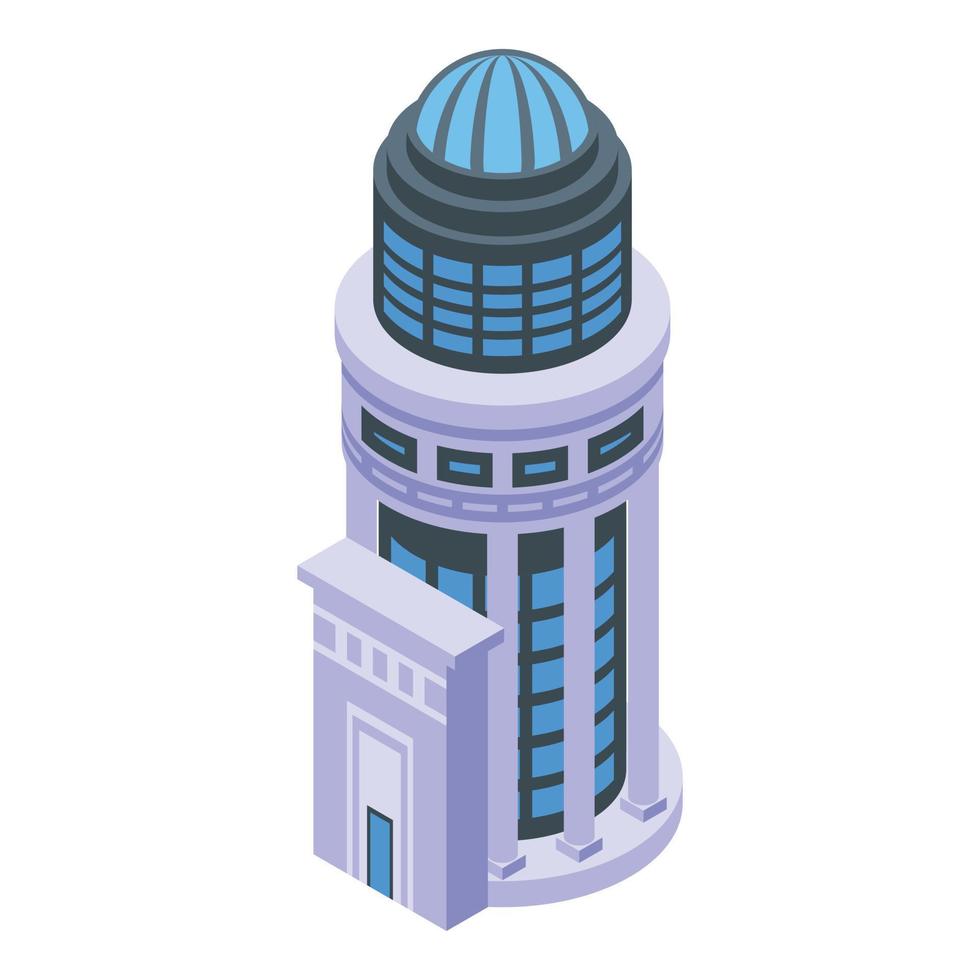 vector isométrico del icono de la torre de la ciudad. viajes a macedonia