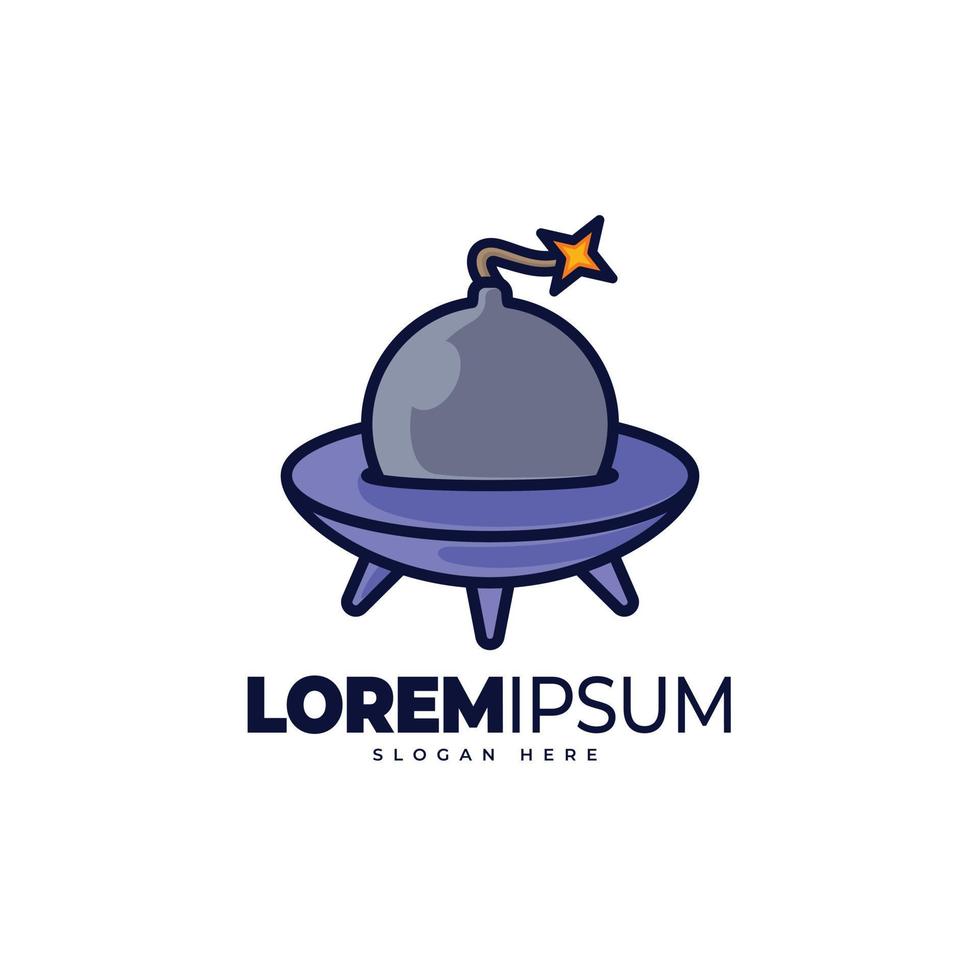 Bomb ufo logo template vector