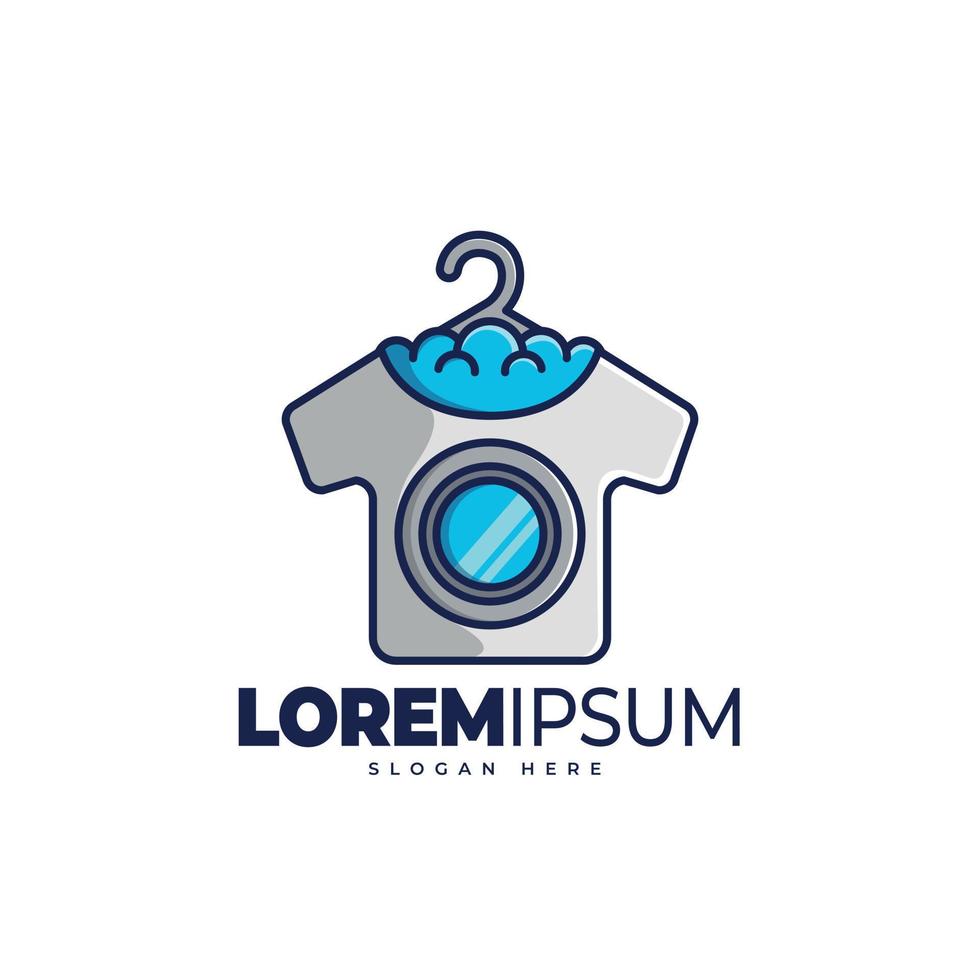 Laundry logo template vector