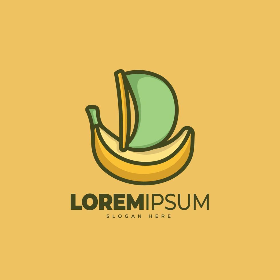 Banana boat logo template vector