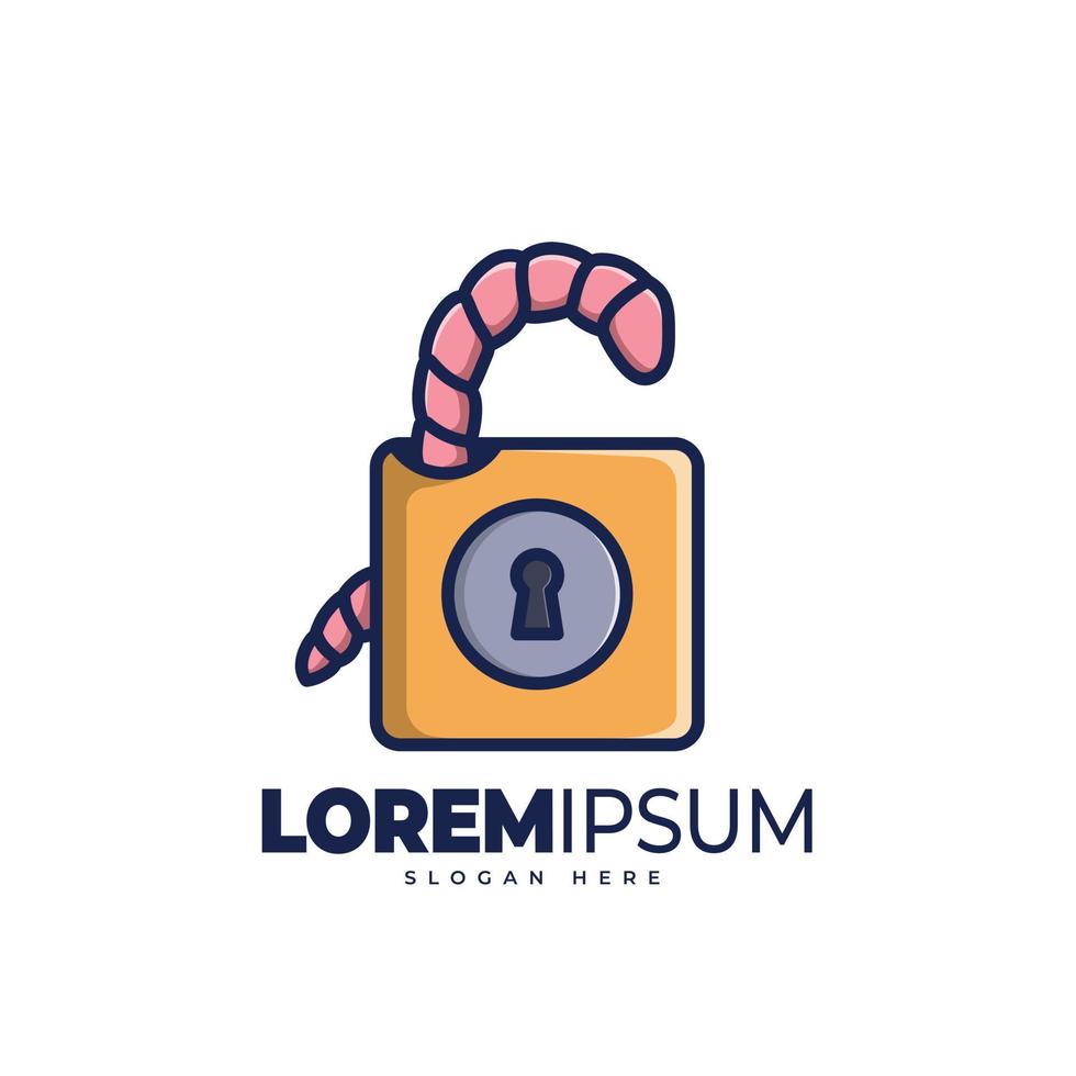 Worm security logo template vector