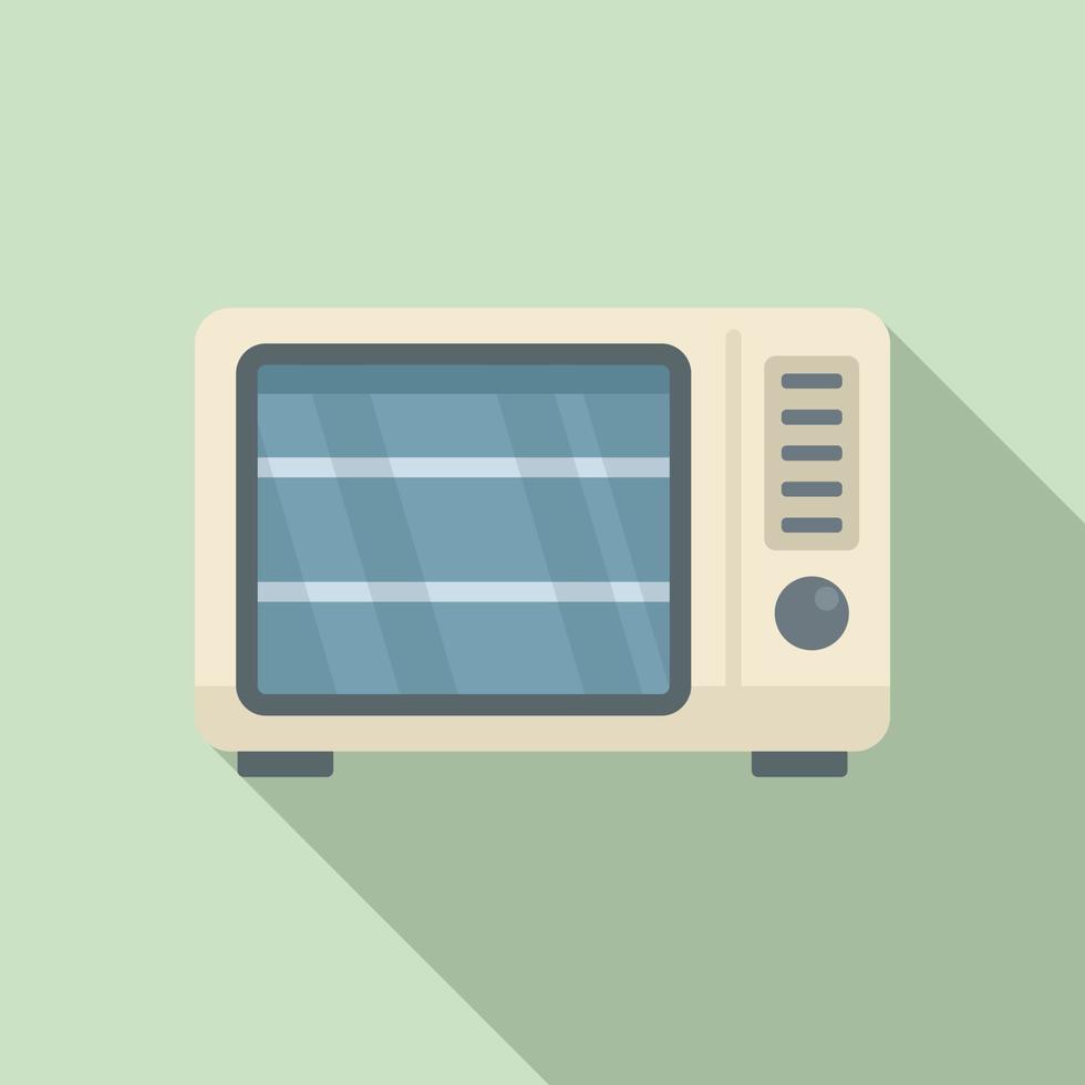 Old microwave icon flat vector. Electric convection oven vector