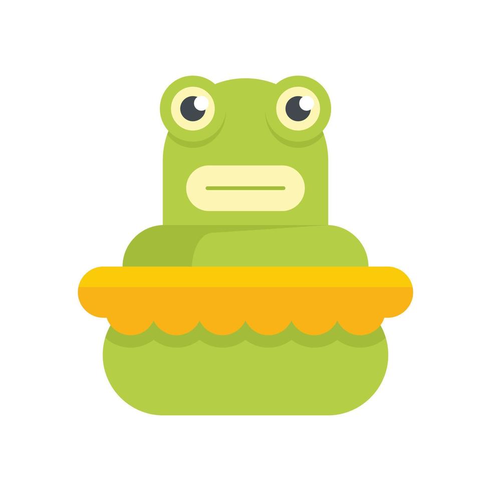 Frog bath toy icon flat isolated vector