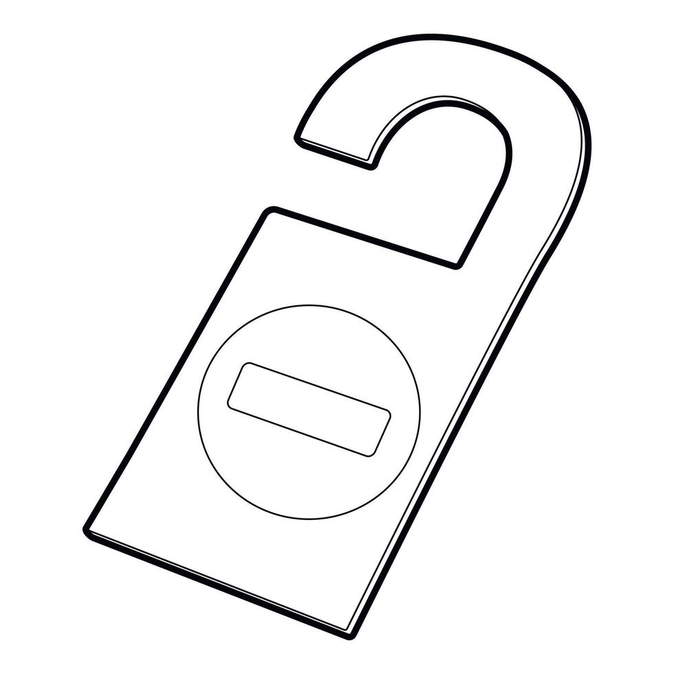 Tag do not disturb in hotel icon, outline style vector