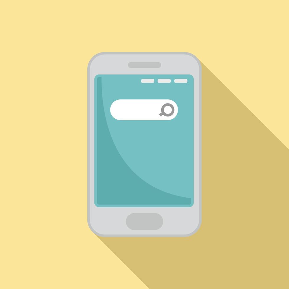 Phone search icon flat vector. Online form vector