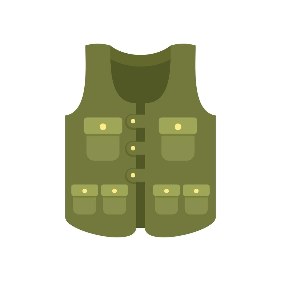 Hunter pocket vest icon flat isolated vector