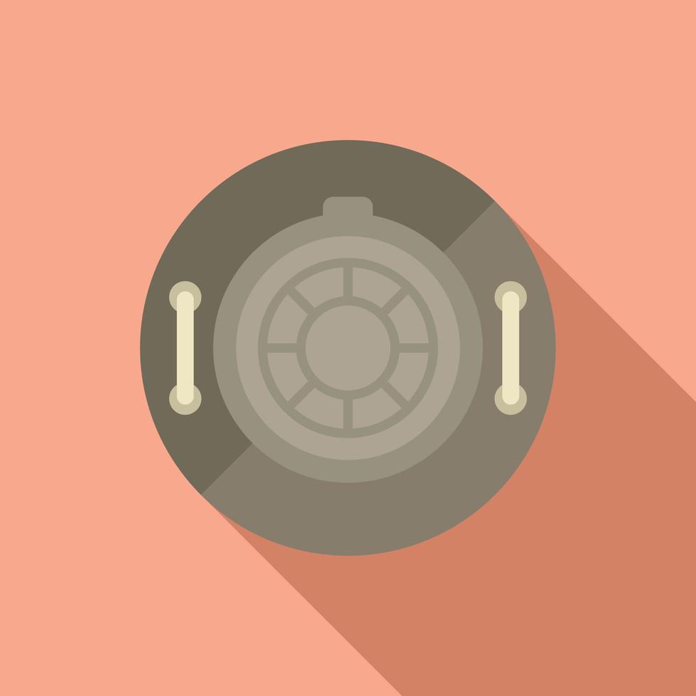 Urban manhole icon flat vector. City road vector