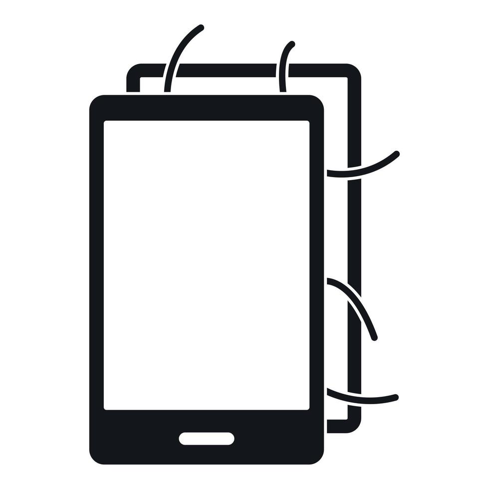 Opened phone icon, simple style vector