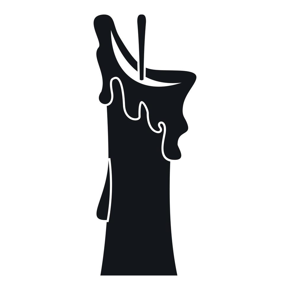 Little candle icon, simple style vector