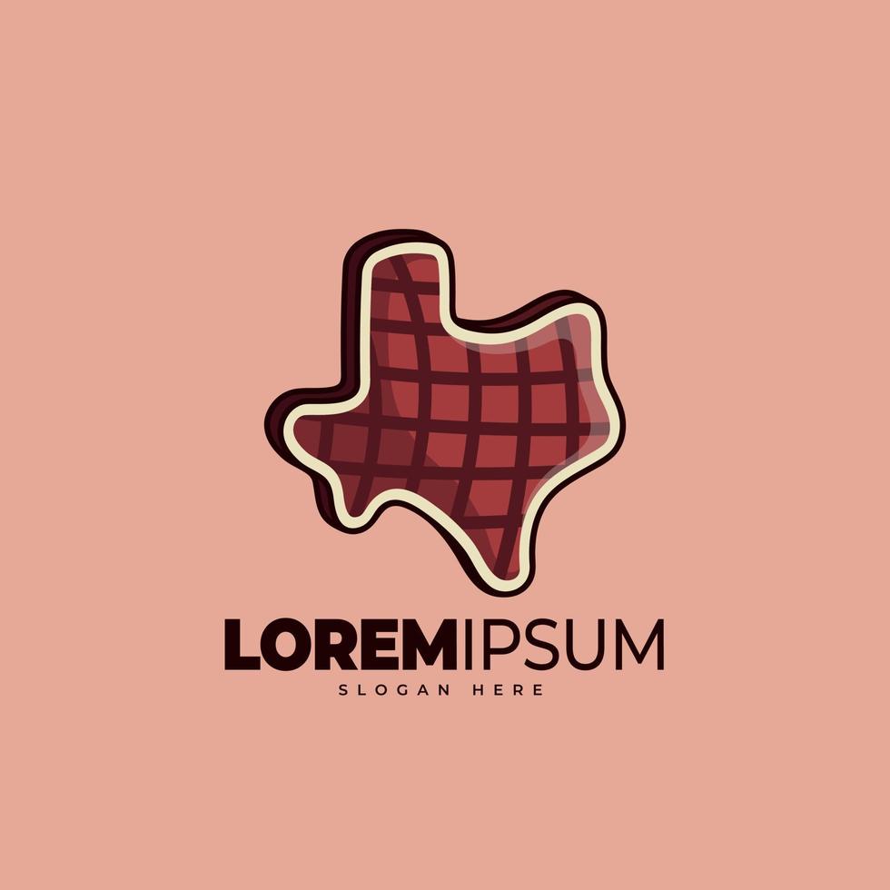 Texas steak logo template vector