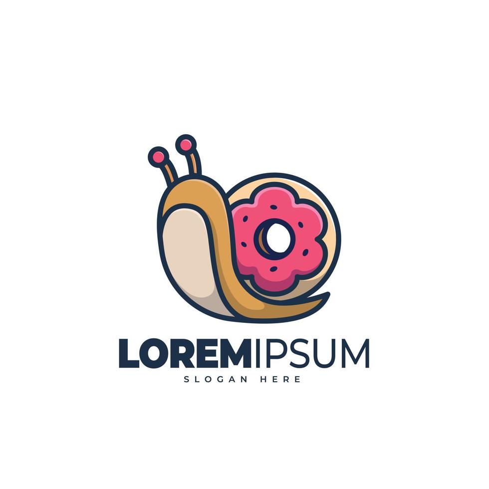 Snail donut logo template vector