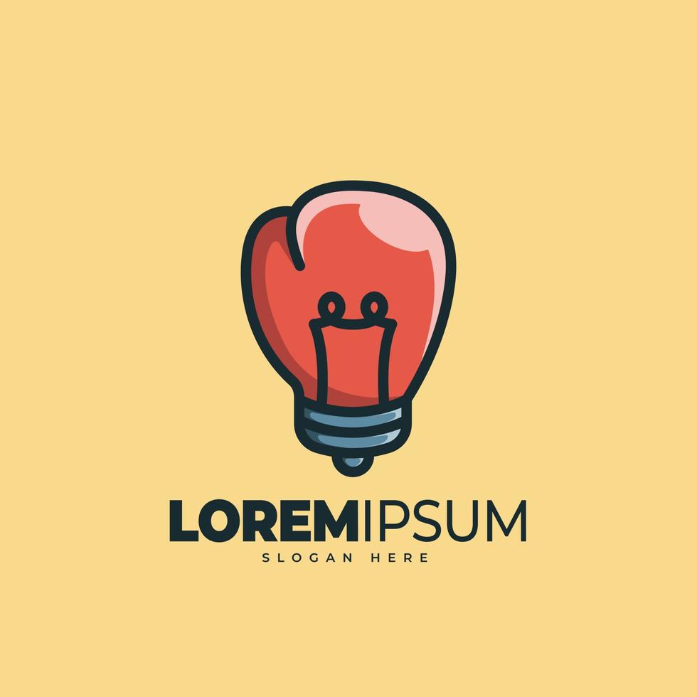 Bulb punch logo template vector