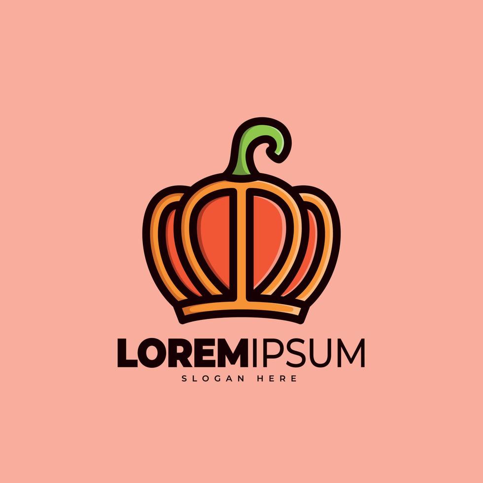 Pumpkin crown logo template vector