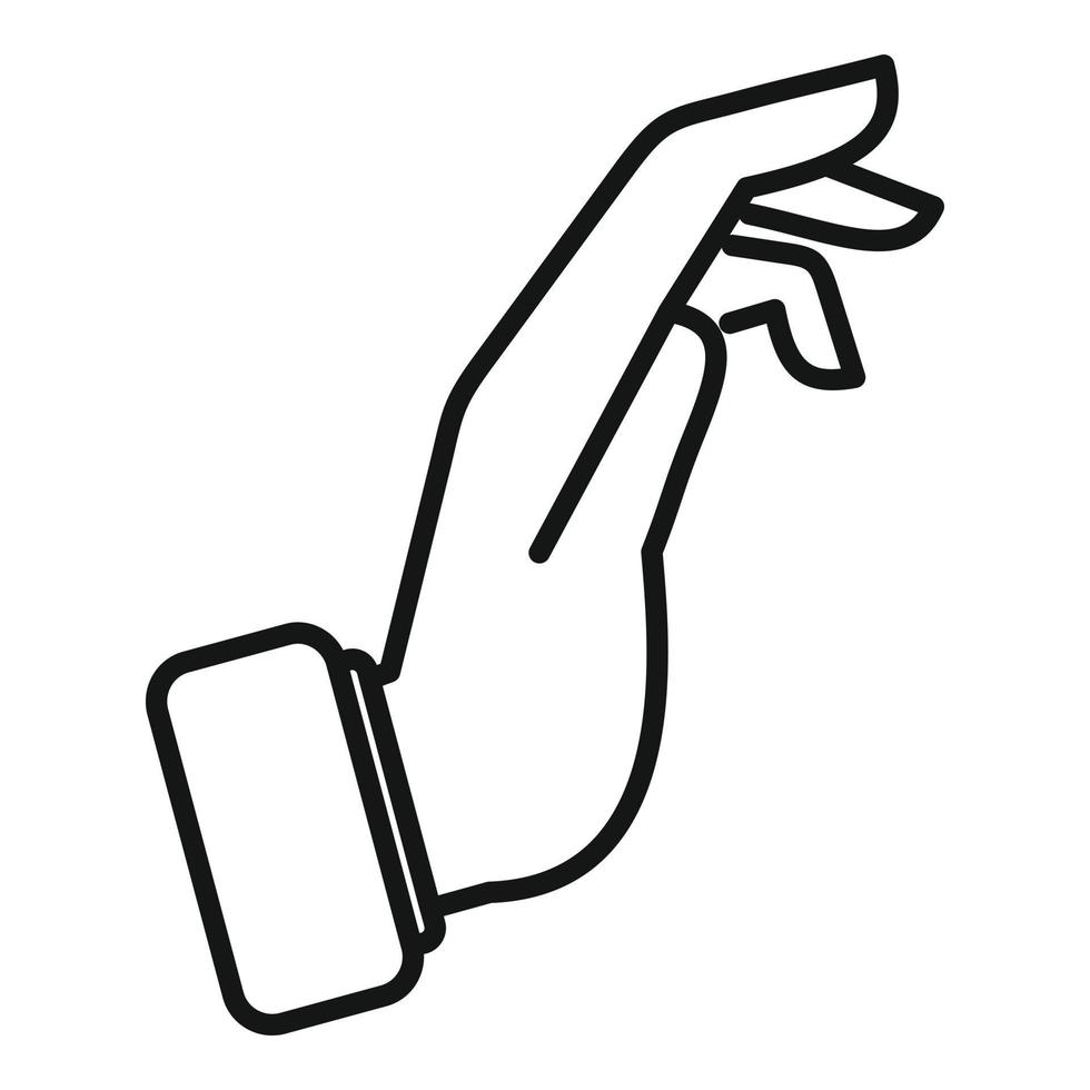 Show finger icon outline vector. Hold gesture vector