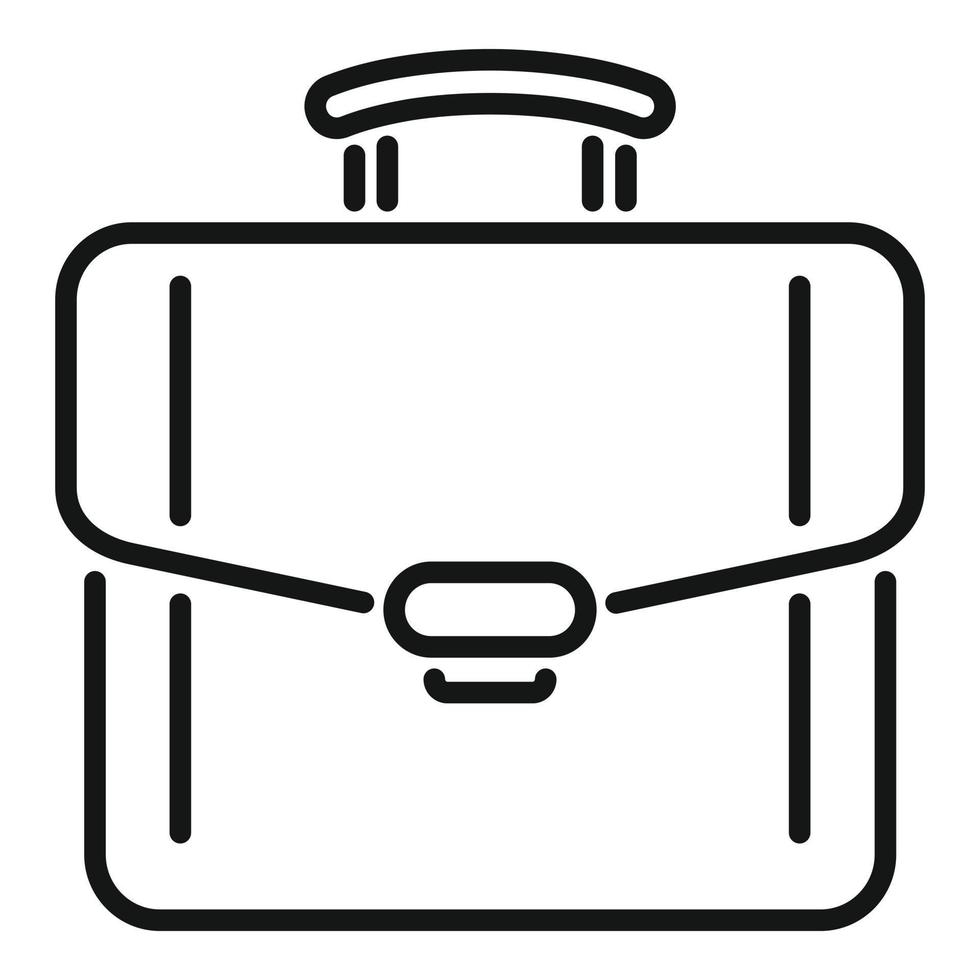 Holding briefcase icon outline vector. Work bag vector
