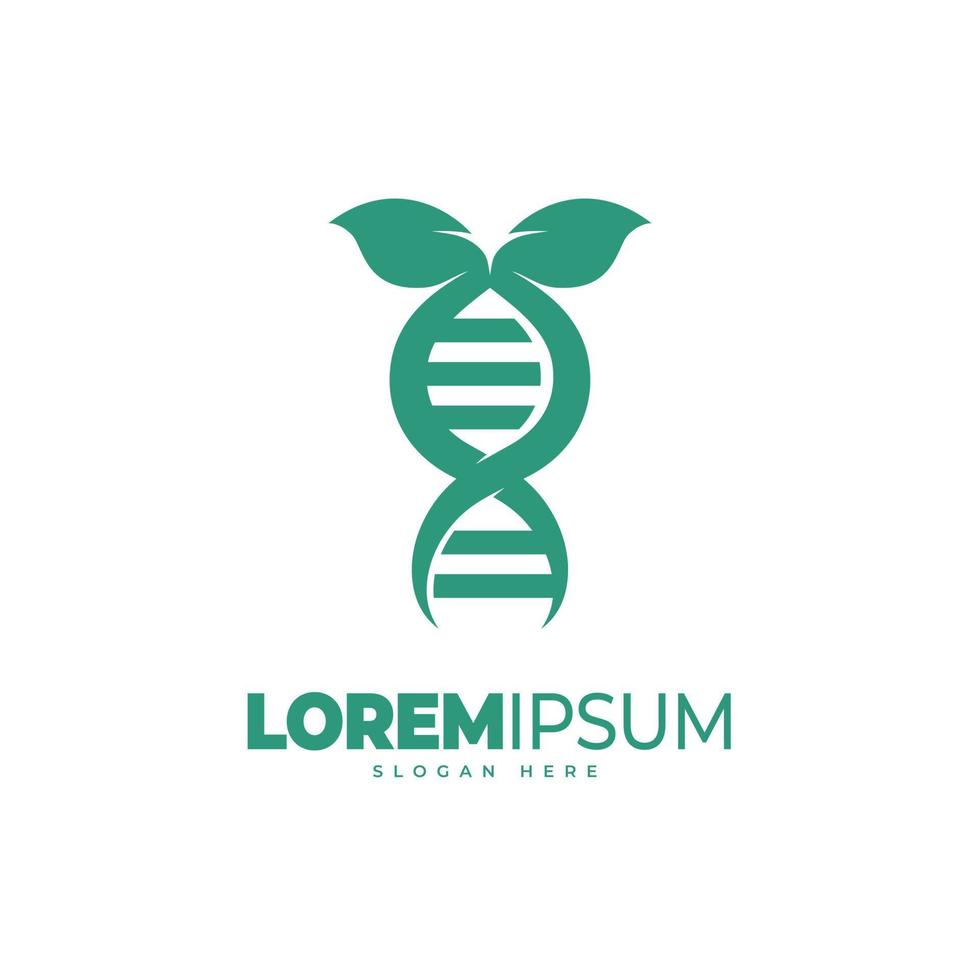 Healthy dna logo template. Dna laboratorium logo. Combined the dna and leaf icon concept vector