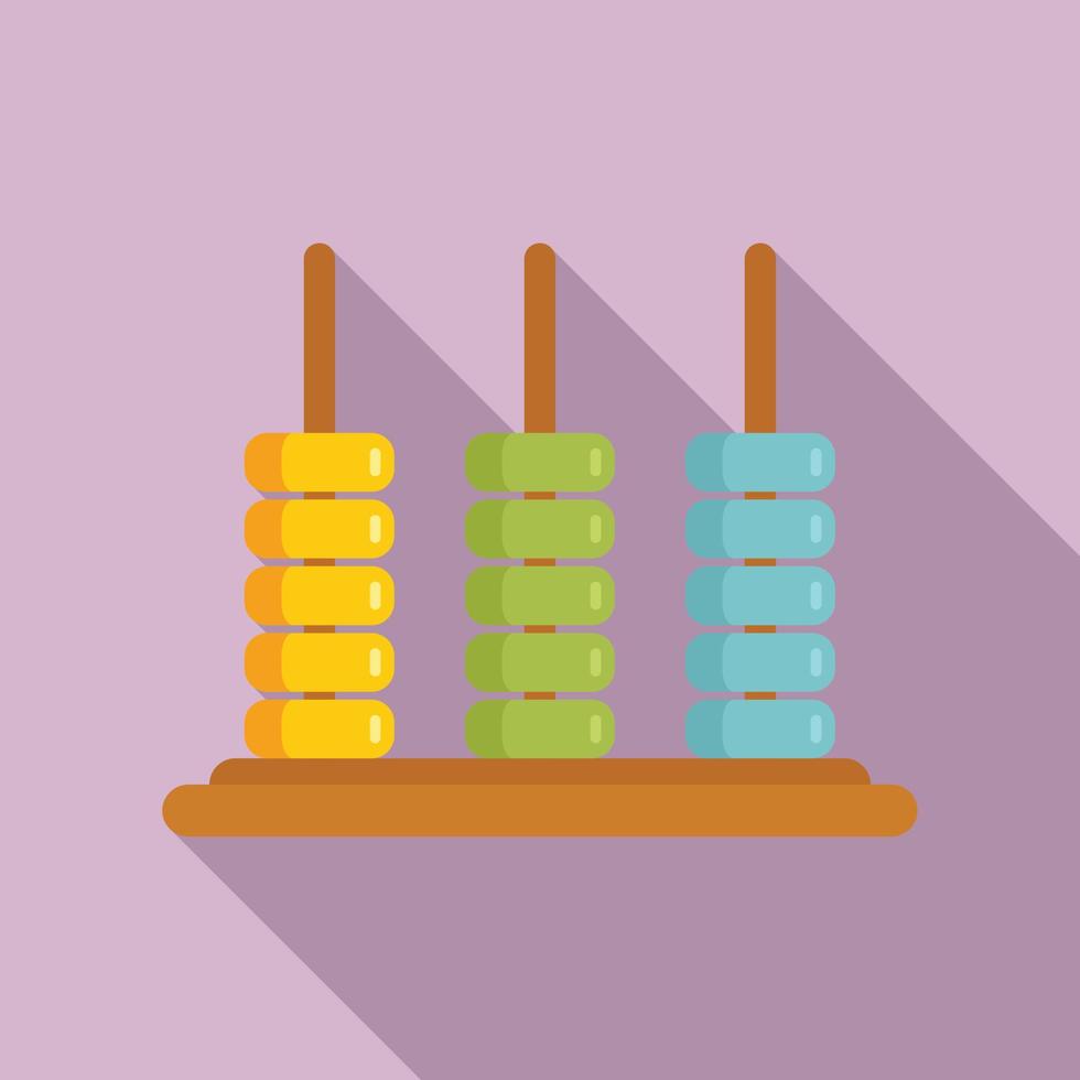 Abacus number icon flat vector. Math calculator vector