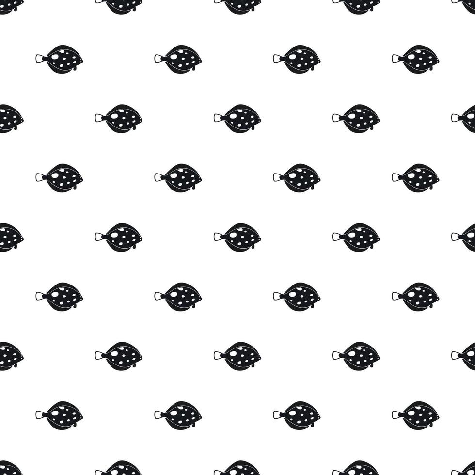 Fish flounder pattern, simple style vector