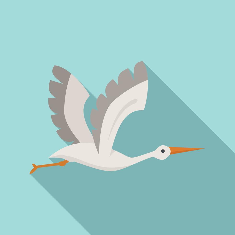 Ciconiidae stork icon flat vector. Baby bird vector
