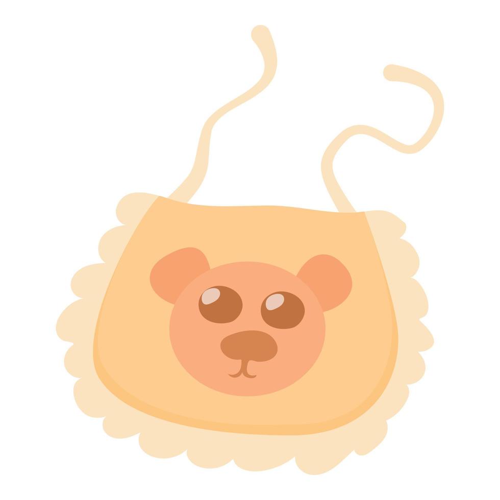 Orange baby bib icon, cartoon style vector