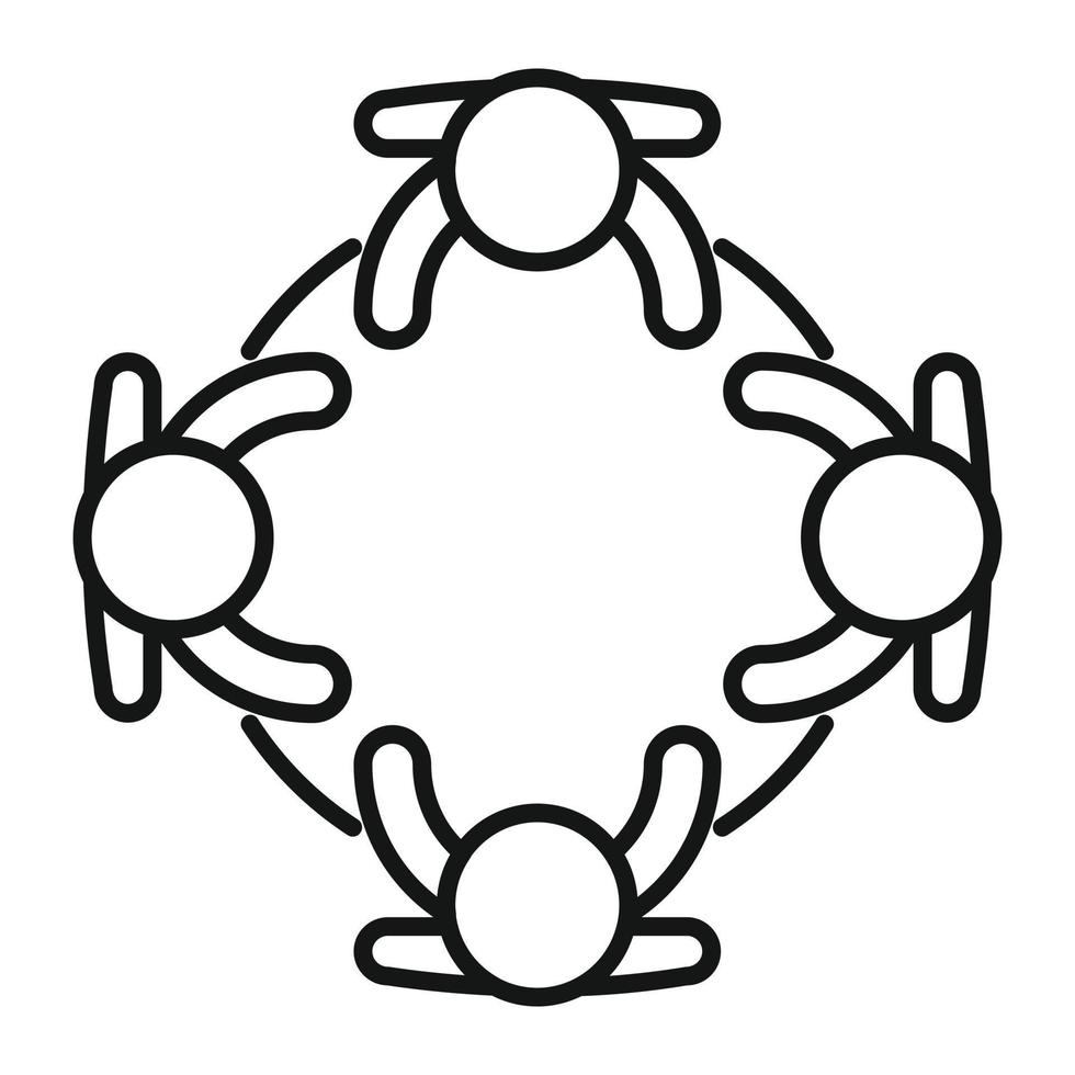Table forum icon outline vector. Business meeting vector