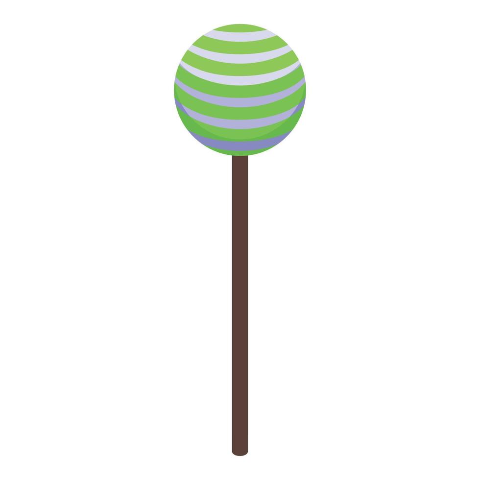Green cake pop icon isometric vector. Candy sugar vector