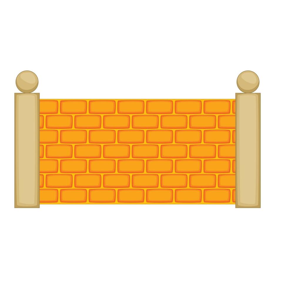 Concrete fence icon, cartoon style vector