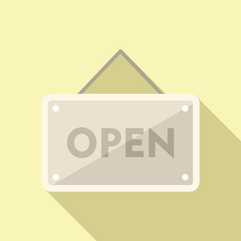 Open work board icon flat vector. Office time vector