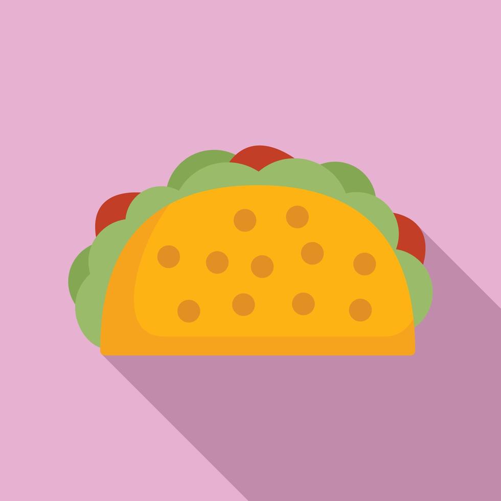 Happy taco icon flat vector. Tacos menu vector