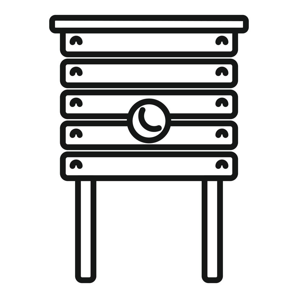 Bee house icon outline vector. Eco farm vector