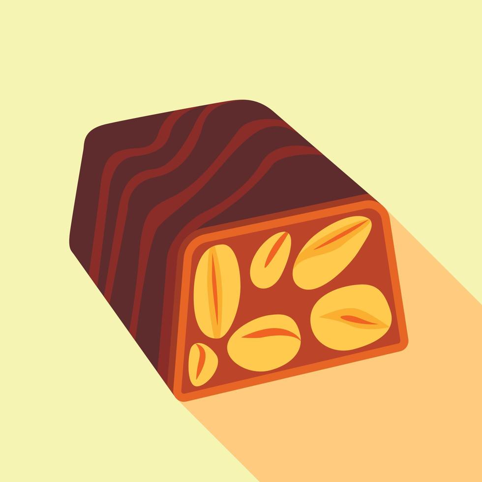 icono de caramelo de nuez, estilo plano vector