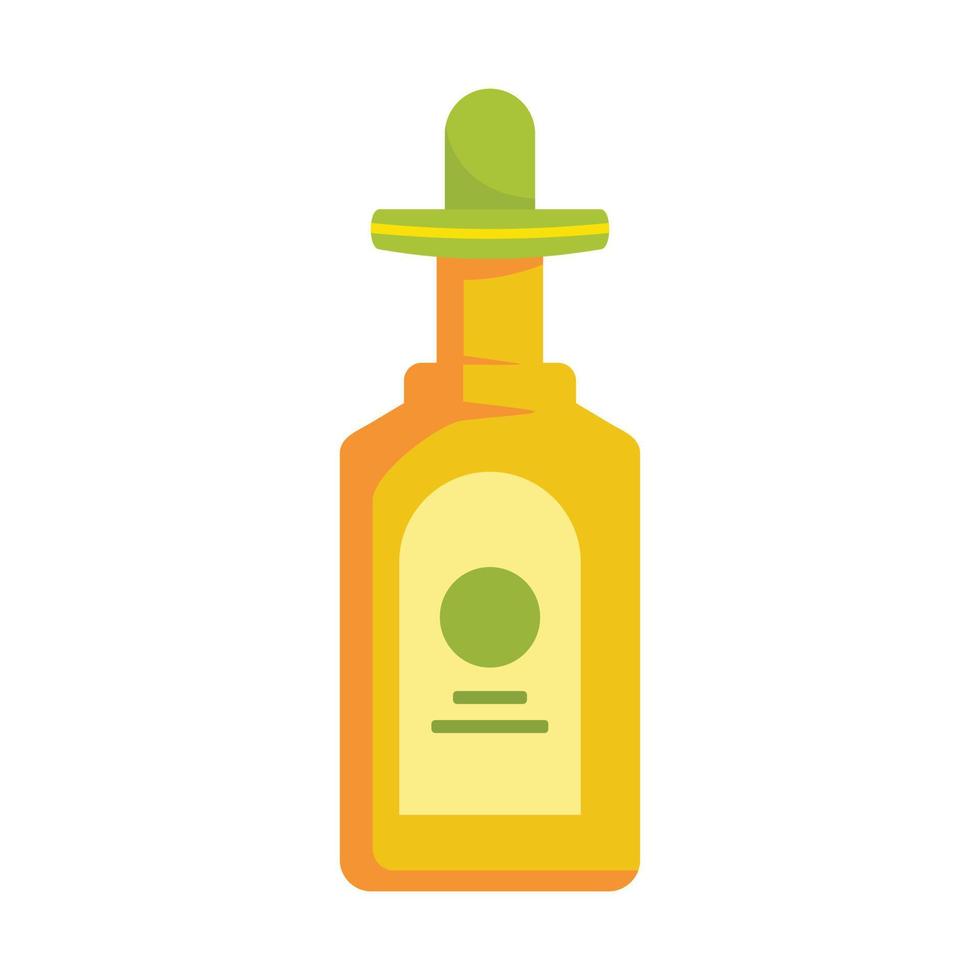 Tequila bottle icon flat isolated vector