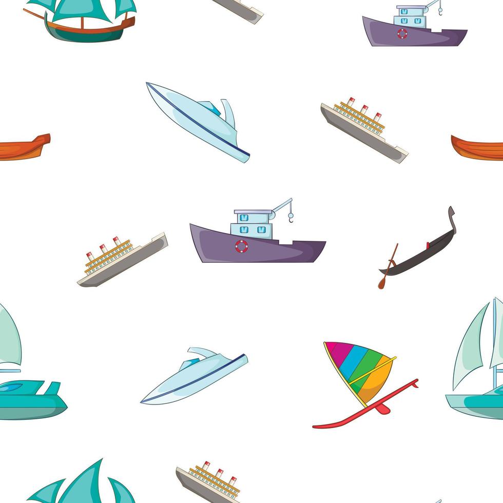 Ocean transport pattern, cartoon style vector