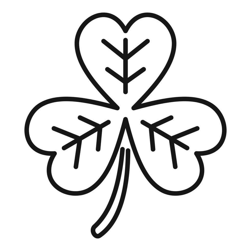 Clover trefoil icon outline vector. Irish luck vector