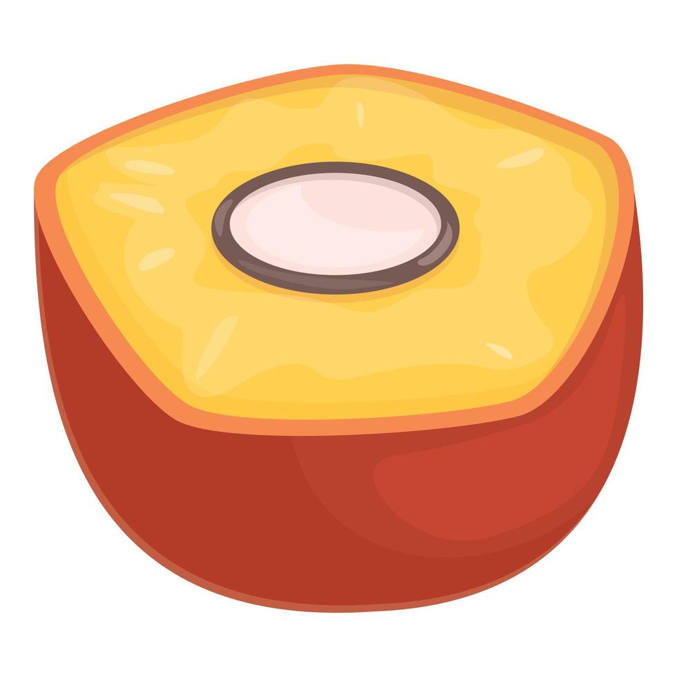 Cutted tropical fruit icon cartoon vector. Palm oil vector